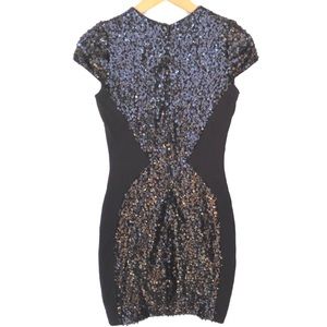 Dress The Population Sequin Black Bodycon Dress S